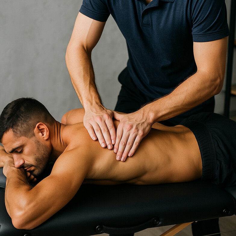 Sports Back Massage for a male athlete